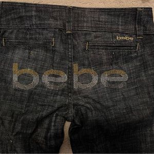 Bebe y2k low rise flare Jeans with bedazzling on the back!!! Wish they fit me😓